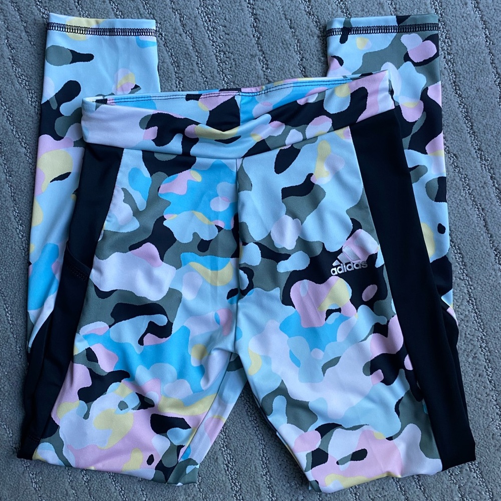 Adidas Girl’s Leggings Size M 10/12 Regular Fit Coupe Standard